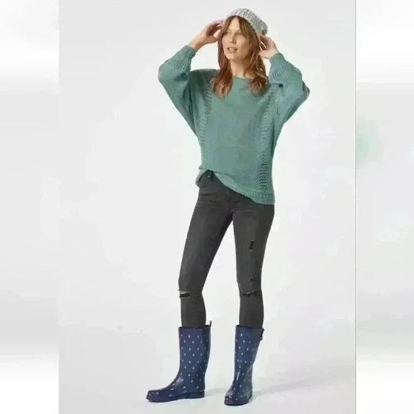 Just Fab JustFab Distressed Signature Skinny Jeans in REBEL BLUE SZ 27 MSRP $57 - Picture 5 of 13